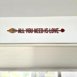All You Need Is Love Metal Sign, Love Sign, Rustic Metal Sign, Retro Sign